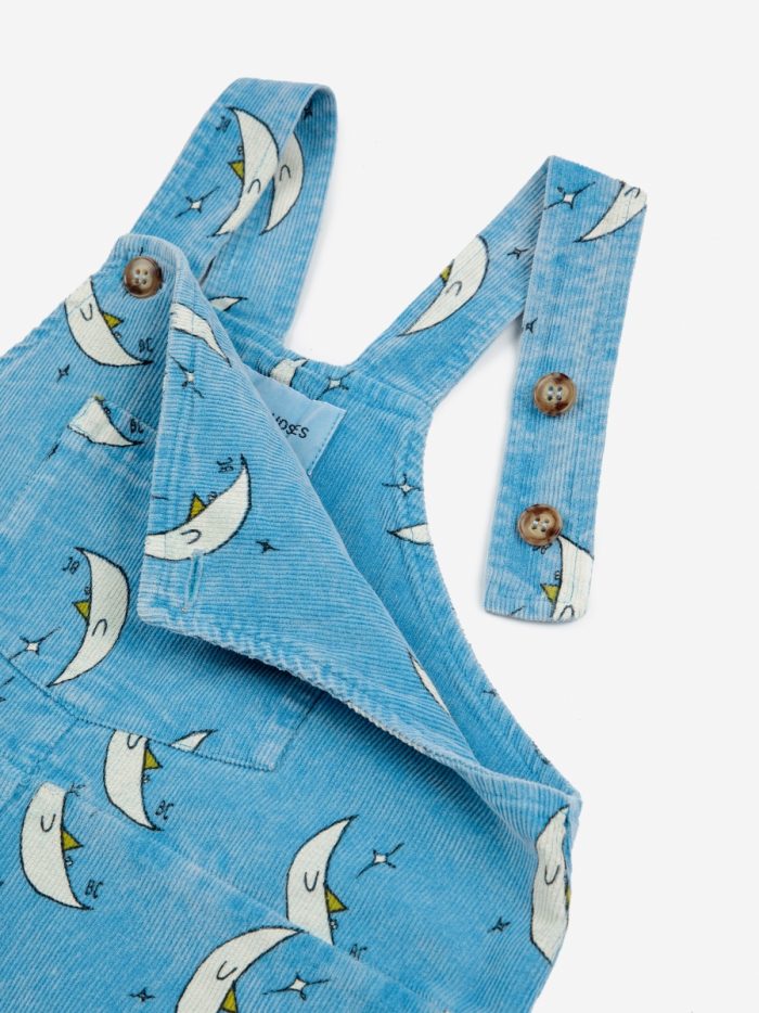 Bobo Choses - Baby Beneath The Moon Micro Corduroy Dungaree - Light Blue