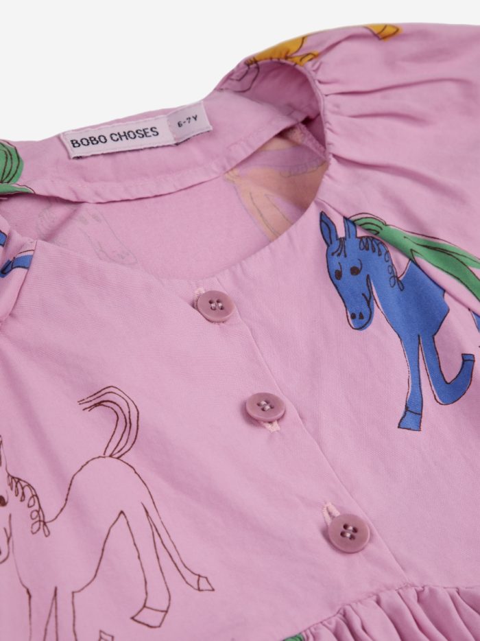 Bobo Choses - Wonder Horse All Over Woven Dress - Pink