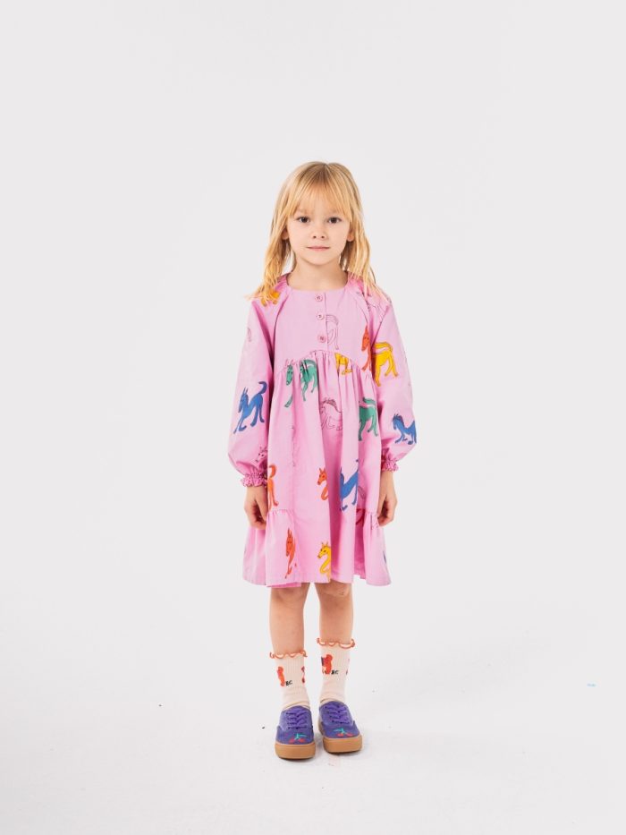 Bobo Choses - Wonder Horse All Over Woven Dress - Pink