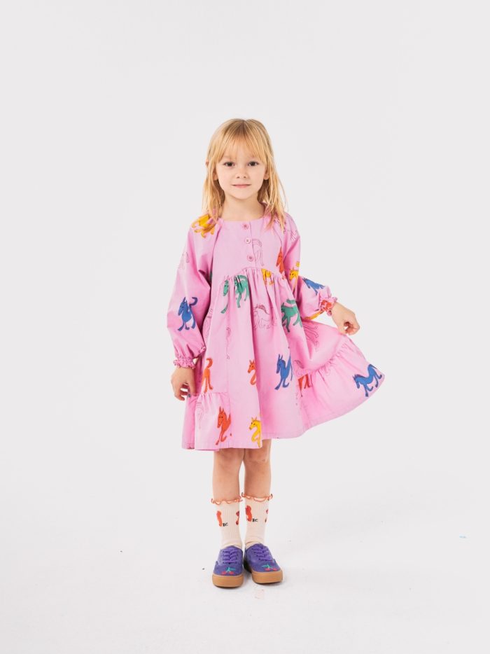 Bobo Choses - Wonder Horse All Over Woven Dress - Pink