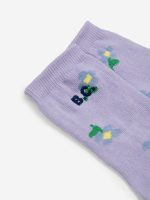 Bobo Choses - Baby Pansy Flower All Over Long Socks - Lavender