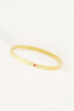 Zusss - Bangle Armband Met Hartje - Roze Rood