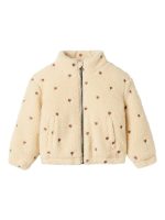 Lil' Atelier - Nmfnalo Sherpa Loose Jacket Lil - Sandshell Emb. Hearts