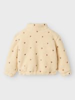 Lil' Atelier - Nmfnalo Sherpa Loose Jacket Lil - Sandshell Emb. Hearts