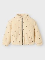 Lil' Atelier - Nmfnalo Sherpa Loose Jacket Lil - Sandshell Emb. Hearts