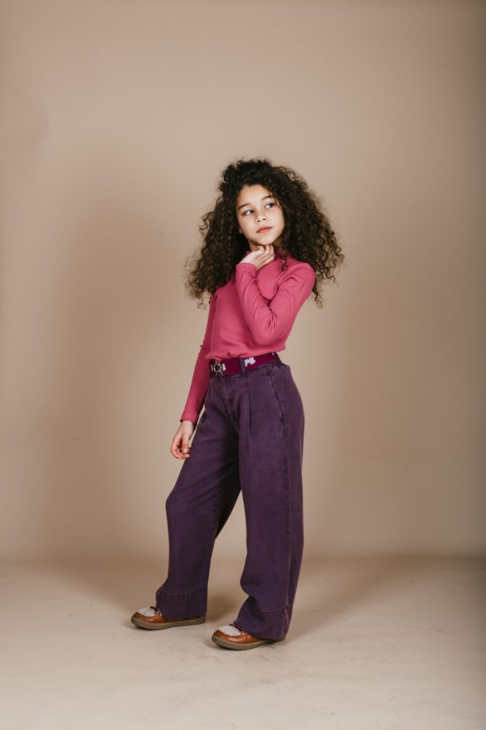 Petit Blush - Rib Turtle Neck - Red Violet