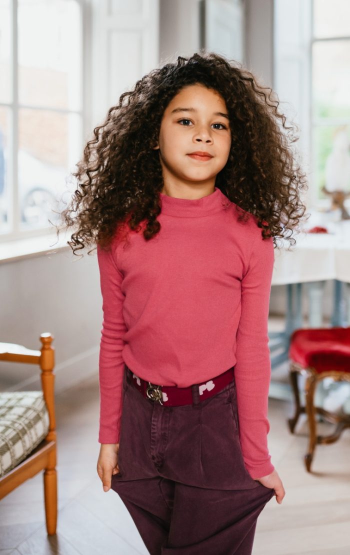 Petit Blush - Rib Turtle Neck - Red Violet