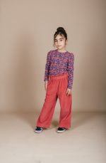 Petit Blush - Wide Ruffle Pants - Mineral Red