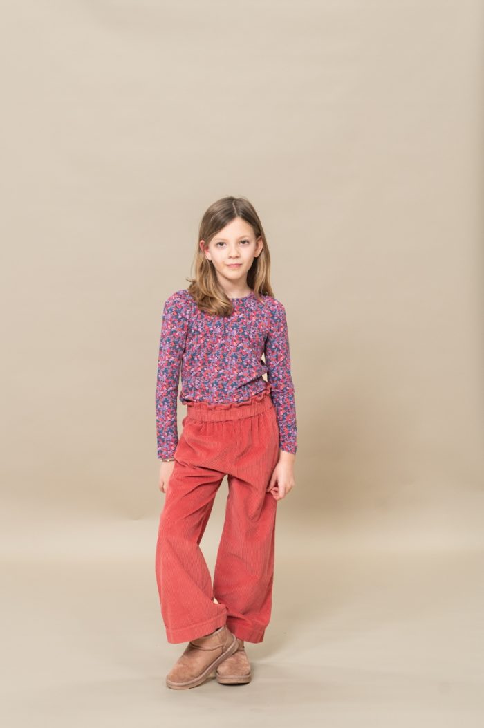 Petit Blush - Wide Ruffle Pants - Mineral Red