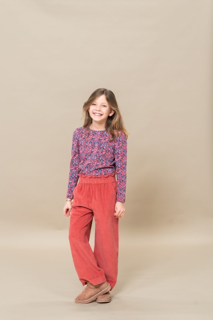 Petit Blush - Wide Ruffle Pants - Mineral Red