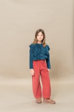 Petit Blush - Wide Ruffle Pants - Mineral Red