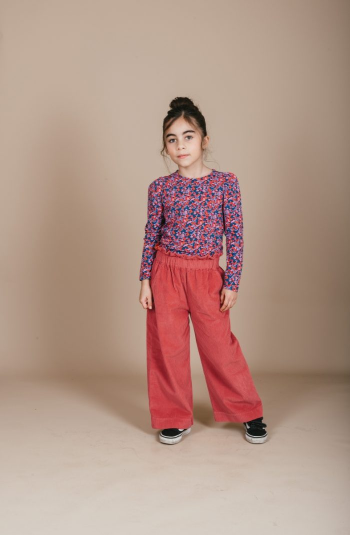 Petit Blush - Wide Ruffle Pants - Mineral Red