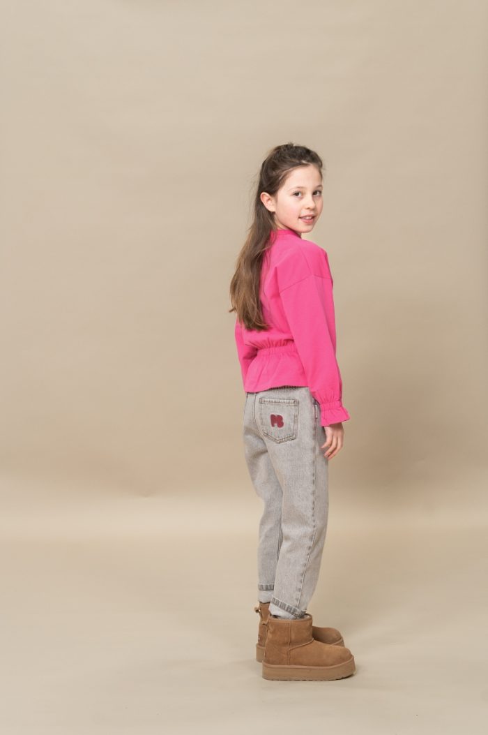 Petit Blush - Baggy Fit Jeans - Washed Light Grey