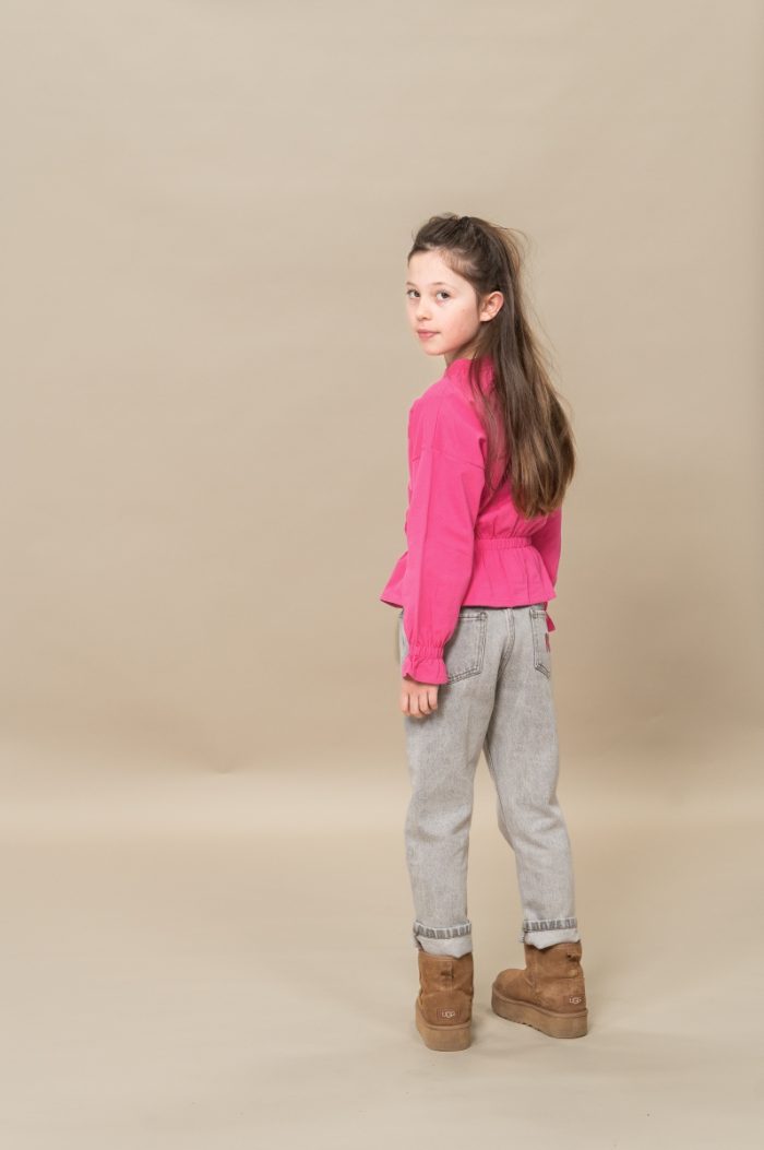 Petit Blush - Baggy Fit Jeans - Washed Light Grey