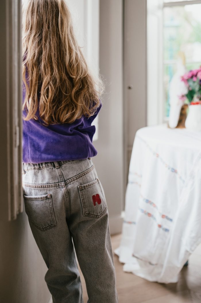 Petit Blush - Baggy Fit Jeans - Washed Light Grey