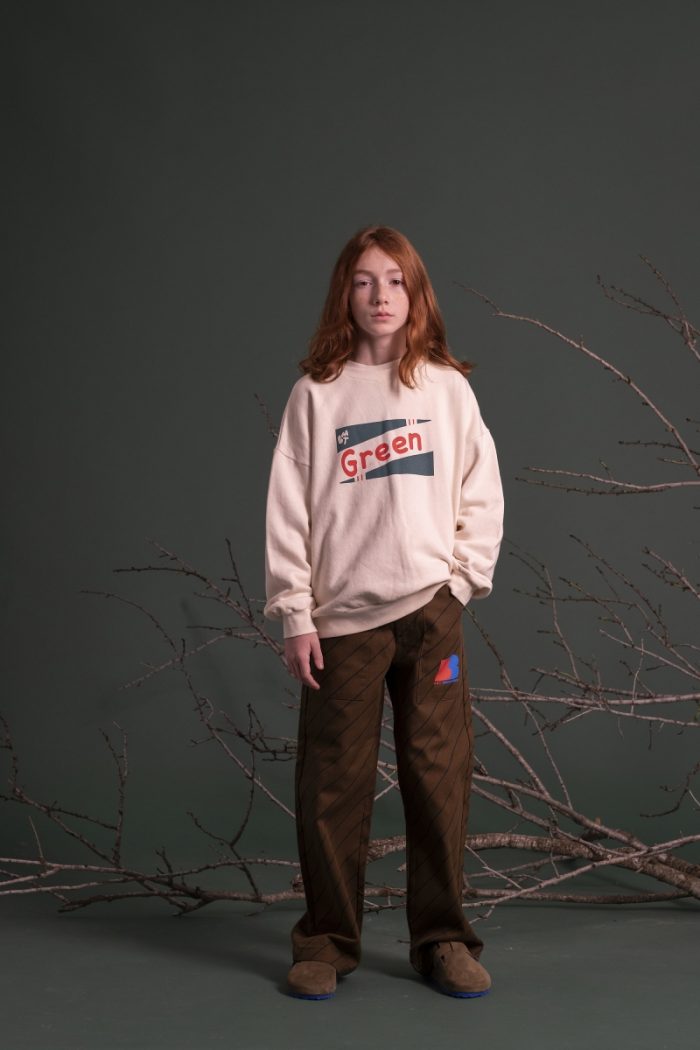 Bonmot - Sweatshirt Green School Flag - Fog