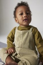 My Little Cozmo - Organic Corduroy Baby Overalls - Soft Green