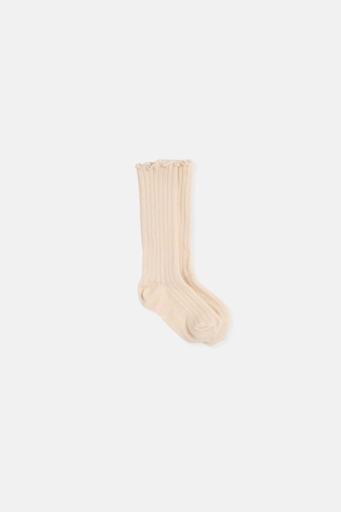 My Little Cozmo - Rib-Knit Ruffle Baby Socks - Ivory