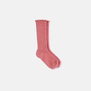 My Little Cozmo - Rib-Knit Ruffle Baby Socks - Rose