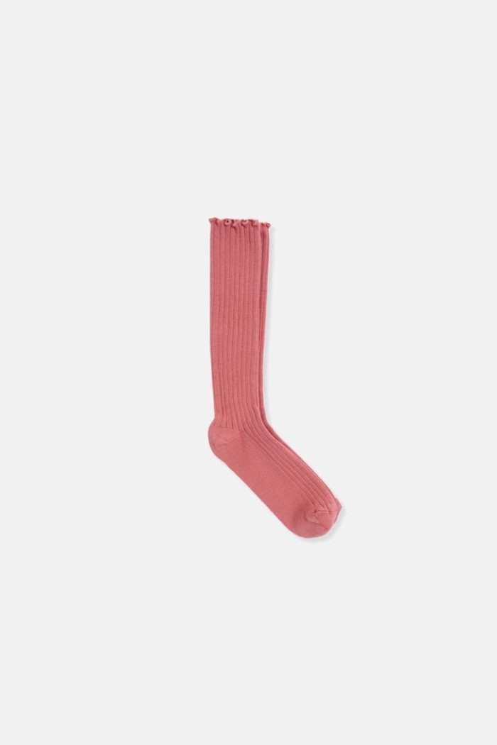 My Little Cozmo - Rib-Knit Ruffle Socks - Rose