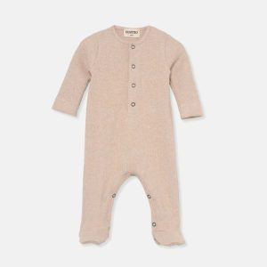 My Little Cozmo - Soft Rib Newborn Jumpsuit - Beige