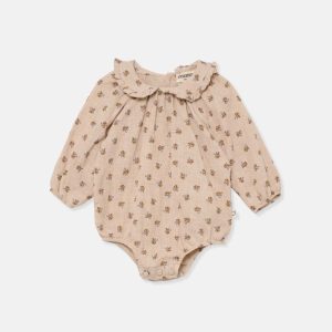 My Little Cozmo - Organic Liberty Baby Romper - Beige