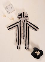 Play Up - Striped Plush Jumpsuit - Penguin