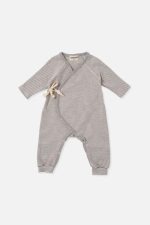 My Little Cozmo - Striped Newborn Jumpsuit - Grey