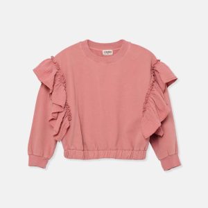 My Little Cozmo - Soft Fleece Ruffles Sweatshirt - Rose