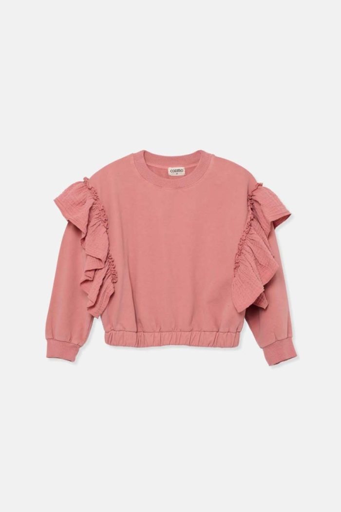 My Little Cozmo - Soft Fleece Ruffles Sweatshirt - Rose