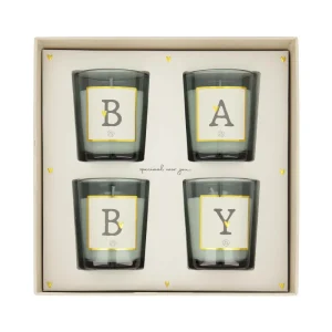 Zusss - Set Van 4 Glaskaarsjes Baby Wit - Wit