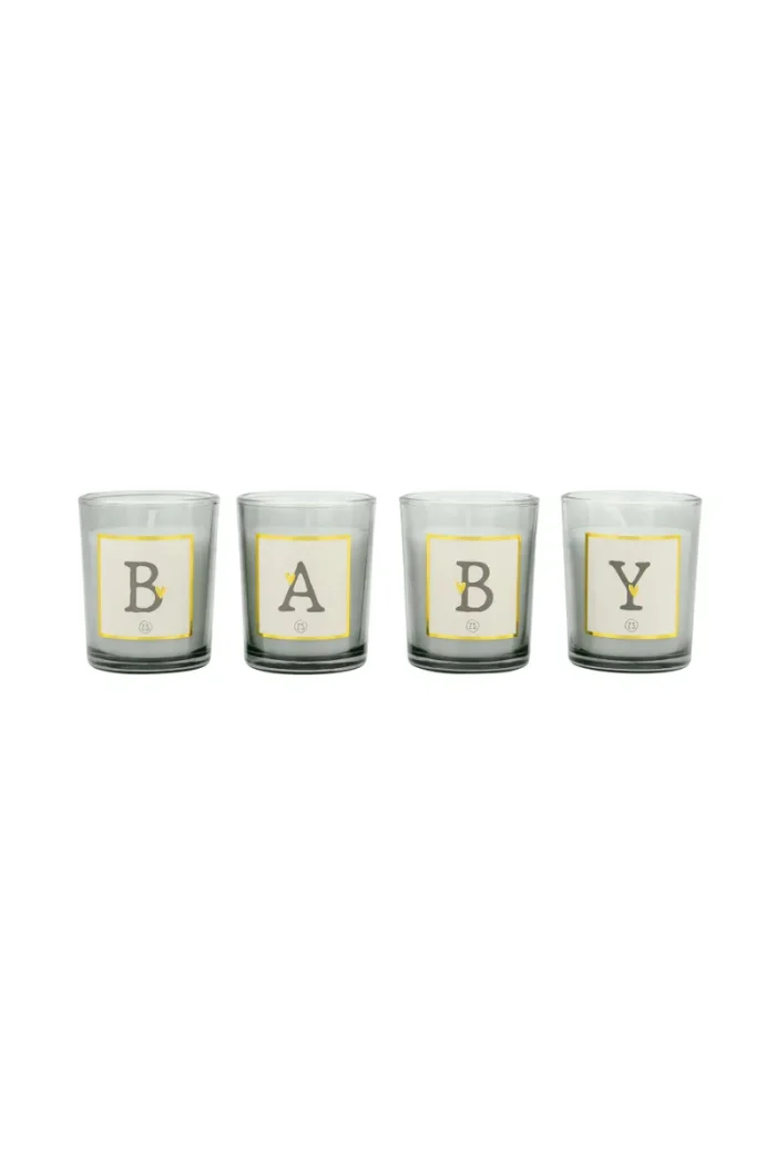 Zusss - Set Van 4 Glaskaarsjes Baby Wit - Wit