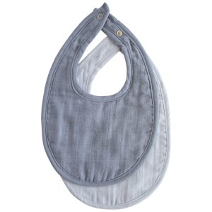 Mushie - Muslin Bibs (2pack) - Tradewinds/Baby Blue