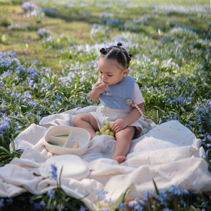 Mushie - Muslin Bibs (2pack) - Tradewinds/Baby Blue