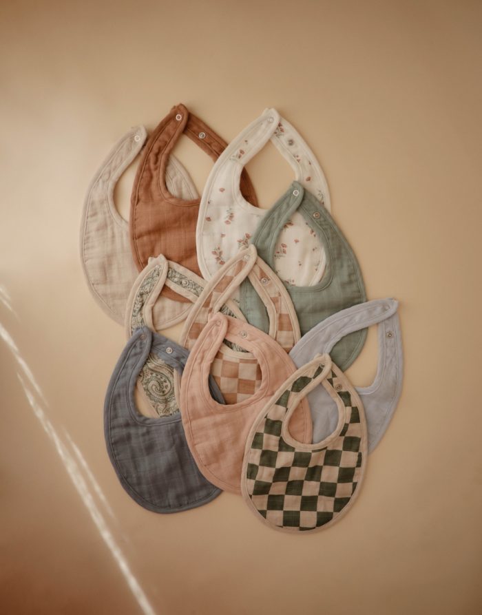 Mushie - Muslin Bibs (2pack) - Tradewinds/Baby Blue