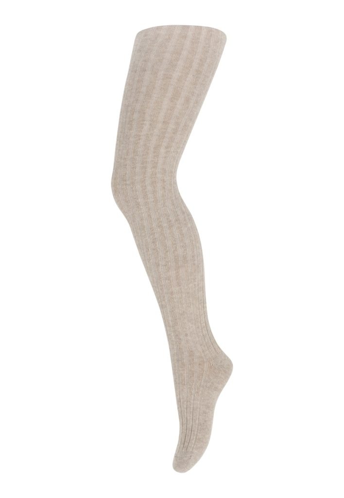 MP Denmark - Cotton Rib Tights - Beige Melange