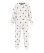 Petit Bateau - Fluwelen meisjespyjama met hart - Marshmallow/Multicolor