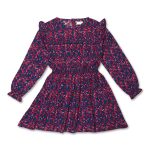 Petit Blush - Ruffle Dress - Blossom Plum AOP