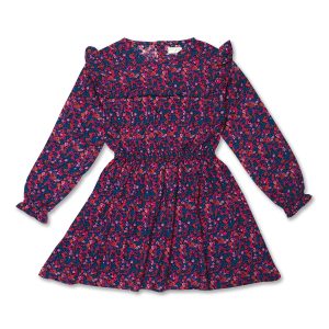 Petit Blush - Ruffle Dress - Blossom Plum AOP