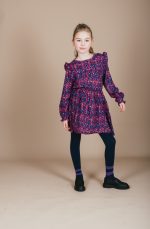 Petit Blush - Ruffle Dress - Blossom Plum AOP