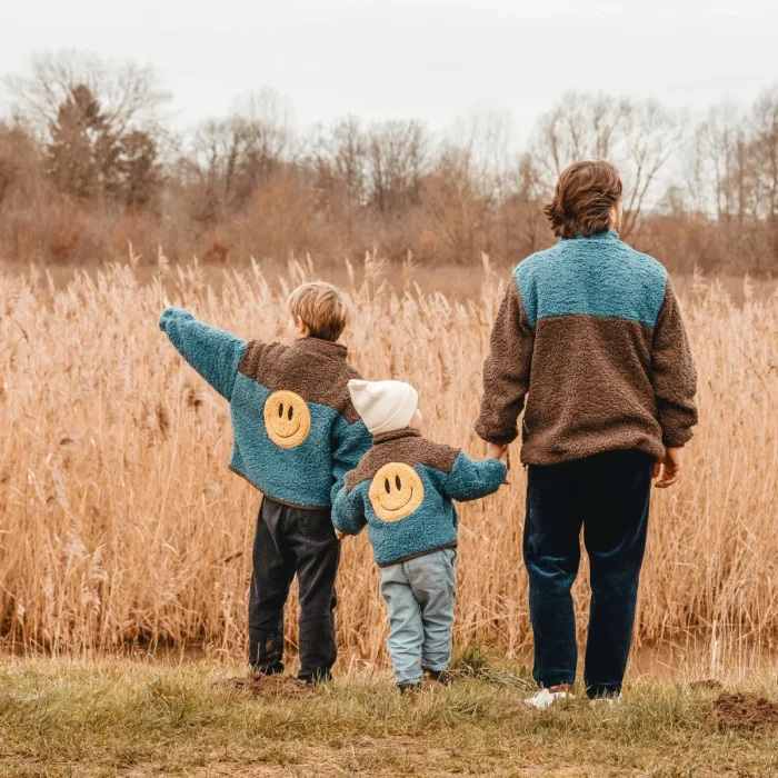 Elle and Rapha - Little Teddy Smiley Jacket - Blue