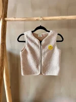 Elle and Rapha - Little Teddy Smiley Vest - Ecru