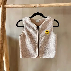 Elle and Rapha - Little Teddy Smiley Vest - Ecru