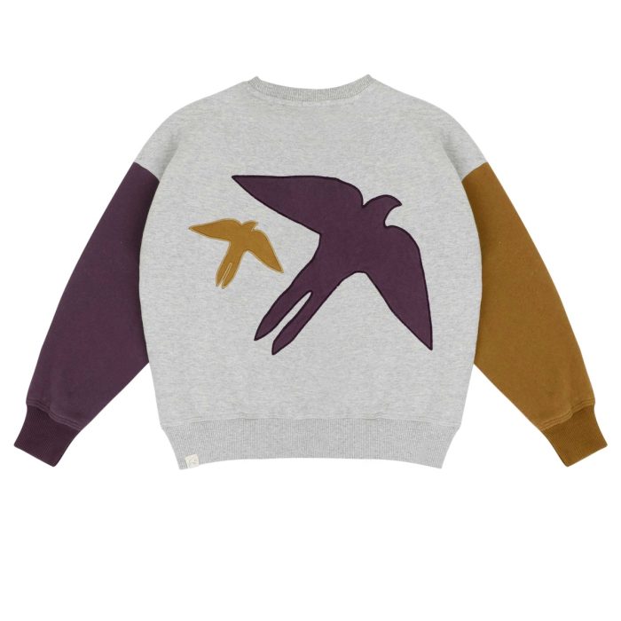 Jenest - Lucky Bird Sweater - Grey Melange, Plum Bordeaux, Hazelnut Brown