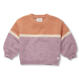 Sproet & Sprout - Sweater Colourblock Girls - Purple Pink