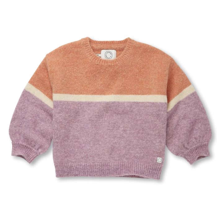 Sproet & Sprout - Sweater Colourblock Girls - Purple Pink