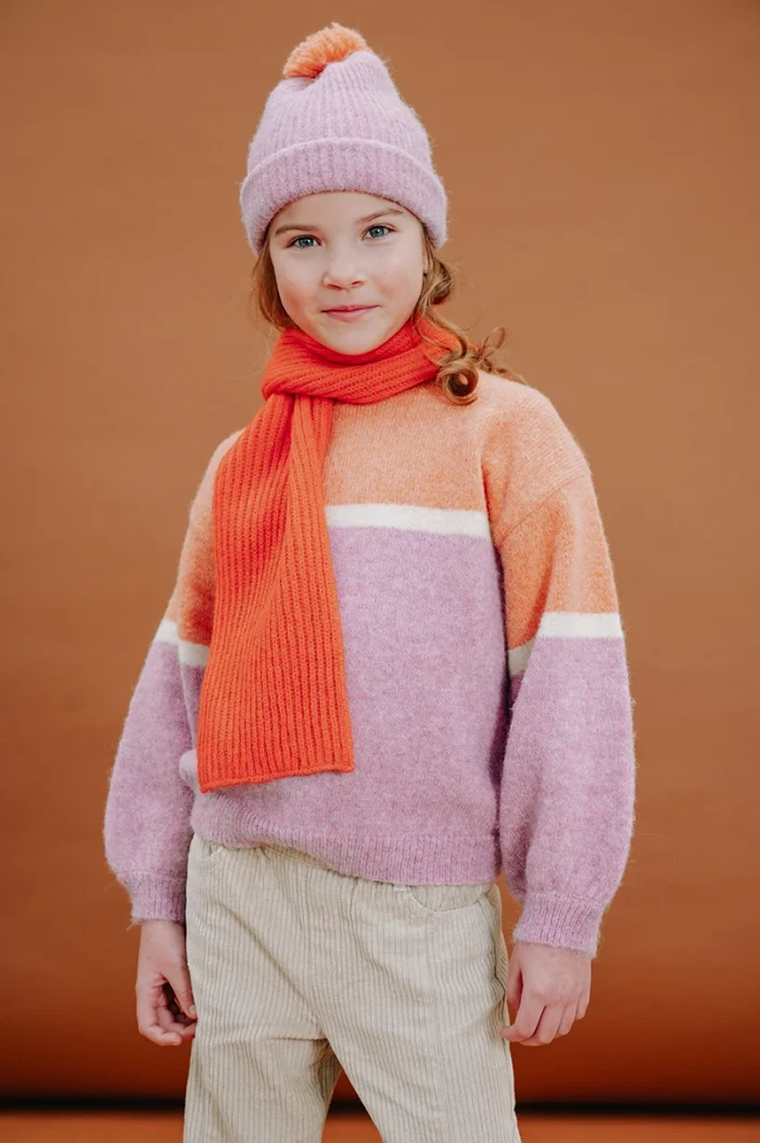 Sproet & Sprout - Sweater Colourblock Girls - Purple Pink