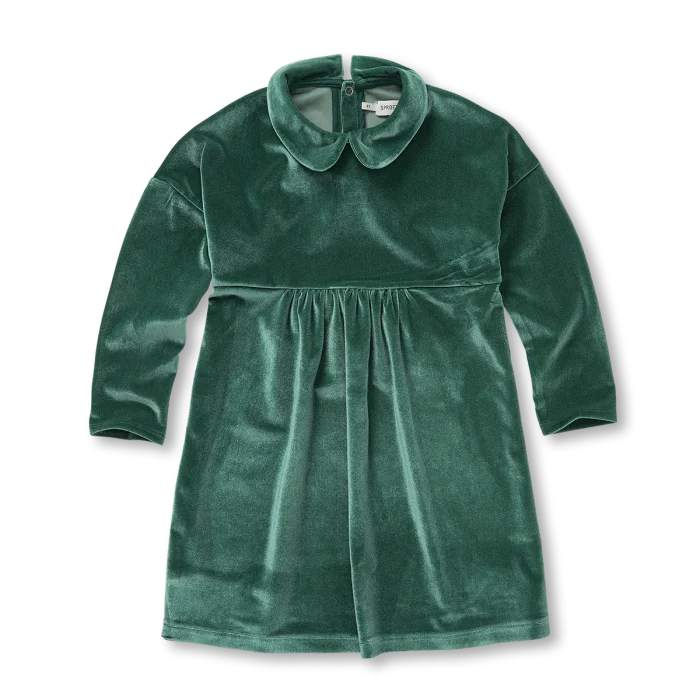 Sproet & Sprout - Dress Velvet Green - Evergreen