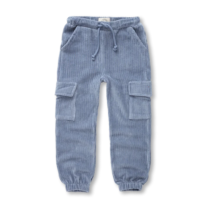 Sproet & Sprout - Cargo Sweatpants Velvet Rib - Shadow Blue