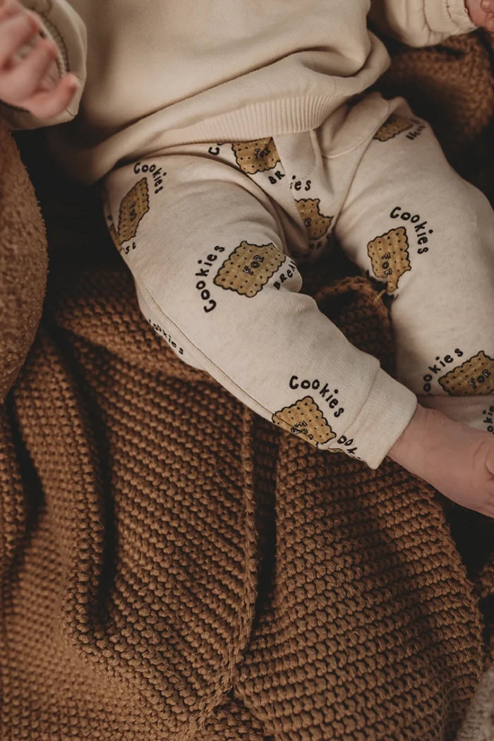 Sproet & Sprout - Baby Sweatpants Cookies Print - Ivory Melee